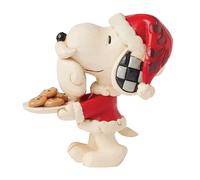 Enesco Peanuts by Jim Shore Snoopy Santa with Milk and Cookies Miniature Figurine, 3.3 Inch, Multicolor