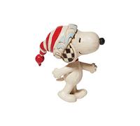 Enesco Peanuts by Jim Shore Snoopy with a Christmas Cap Miniature Figurine, 3 Inch, Multicolor