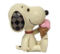 Enesco Peanuts by Jim Shore Snoopy with Ice Cream Miniature Figurine, 2.75 Inch, Multicolor