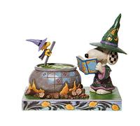Enesco Peanuts by Jim Shore Witch Snoopy and Woodstock Surrounding a Cauldron Figurine, 5.5 Inch, Multicolor