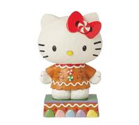 Enesco Sanrio by Jim Shore Hello Kitty Dressed in Gingerbread Figurine- Stone Resin Hand Painted Crafted Collectible Hello Kitty Figurines Christmas Home Decor Statue, 5 Inch