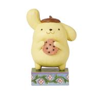 Enesco Sanrio by Jim Shore Pompompurin with Cookie Figurine- Stone Resin Hand Painted Crafted Collectible Hello Kitty Figurines Home Decor Statue, 5 Inch