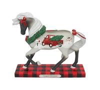 Enesco The Trail of Painted Ponies Christmas Tailgate Winter Scene Figurine, 7.4 Inch, Multicolor