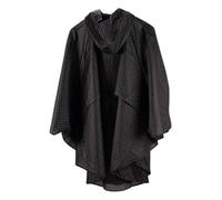 Enesco Women's Izzy and Oliver Water-Resistant Hooded Poncho Coat Rain Jacket, Black Polka Dots, One Size