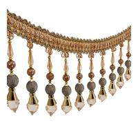 ENESEA Exquisite tassel decoration,Beading Fringe Trimming Long Beads Tassel Curtain Trim Ribbon Trim for Cover Decorative 3yards (red)(1m) (Color : Orange)