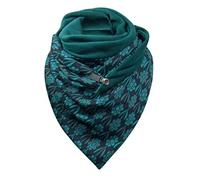 ENESEA Ladies' fashion scarf, Dot Printing Scarfr Patchwork Button Malaysia Scarfes Soft Wrap Muffer Women Casual Warm Shawlsc Scarf (Color : Green)