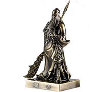 ENESEA Office copper ornament, Guan Yu Statue Figure Kwan Kung, Kuan Gong God of Fortune Sculpture Decorations for Living Room, Home Office, Car, Best Chinese Feng Shui Gifts,Brass (Color : Brass)