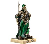 ENESEA Office copper ornament, Guan Yu Statue Figure Kwan Kung, Kuan Gong God of Fortune Sculpture Decorations for Living Room, Home Office, Car, Best Chinese Feng Shui Gifts,Brass (Color : Green)
