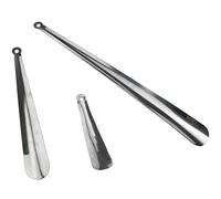 ENET 3 PCS Stainless Steel Silver Professional Metal Shoe Horn Durable Long Handle US
