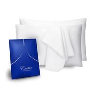 ENETIX 2 Pack 1800 Brushed Microfiber Pillowcase with Gift Package, Acne Free Envelope Design Pillow Cover for Hair and Skin, White Standard