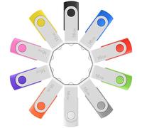 Enfain 10-Pack 8GB USB 2.0 Flash Drives - Colorful Thumb Drives for Photos, Videos, School & Office, 10 Assorted Colors