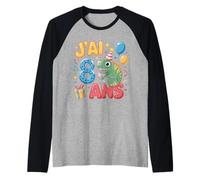 Enfant Cheval gecko 8ans Anniversaire Garcon Fille lézard Raglan Baseball Tee