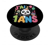 Enfant Panda Enfant 1ans Anniversaire Garcon Fille Panda PopSockets Adhesive PopGrip