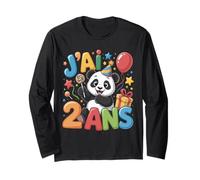 Enfant Panda Enfant 2ans Anniversaire Garcon Fille Panda Long Sleeve T-Shirt