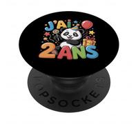 Enfant Panda Enfant 2ans Anniversaire Garcon Fille Panda PopSockets Adhesive PopGrip