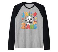 Enfant Panda Enfant 2ans Anniversaire Garcon Fille Panda Raglan Baseball Tee