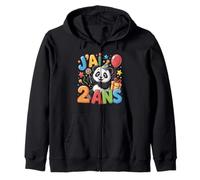 Enfant Panda Enfant 2ans Anniversaire Garcon Fille Panda Zip Hoodie
