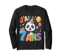 Enfant Panda Enfant 7ans Anniversaire Garcon Fille Panda Long Sleeve T-Shirt