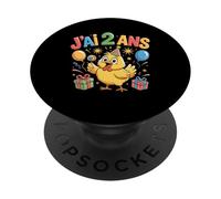 Enfant poulette Enfant 2ans Anniversaire Fille chicken PopSockets Adhesive PopGrip