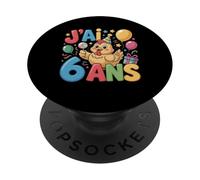 Enfant poulette Enfant 6ans Anniversaire Fille chicken PopSockets Adhesive PopGrip