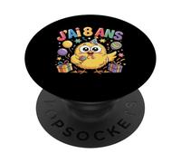 Enfant poulette Enfant 8ans Anniversaire Fille chicken PopSockets Adhesive PopGrip