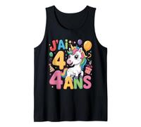 Enfant Unicorn Enfant 4ans Anniversaire Garcon Fille Licorne Tank Top