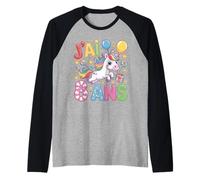 Enfant Unicorn Enfant 8ans Anniversaire Garcon Fille Licorne Raglan Baseball Tee