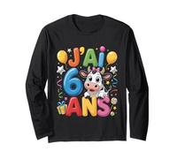 Enfant Vache Enfant 6ans Anniversaire Garcon Fille Cow Long Sleeve T-Shirt