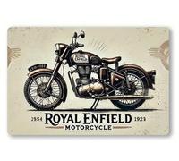 Enfield Motorcycle, Vintage 1923 Tin Sign, Retro Decor for Man Cave