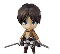 ENFILY Eren Yeager Nendoroid Action Figure, Attack On Titan Eren Status With Accessories Movable Joints Statue Characters Toy With Keychain
