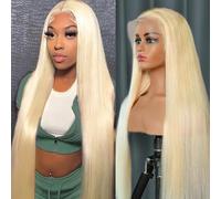 ENFLOKT 613 Lace Front Wig Human Hair Blonde 13x6 HD Transparent Lace Front Wig Human Hair 200% Density Blonde Glueless Human Hair 613 Straight HD Lace Frontal Wig Pre Plucked