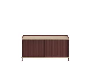 Enfold Cabinet 124x45 Oak/Deep Red