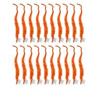 Enforose 20 Pcs Furry Worm, Portable Soft Touch Plush Material Worm, Fuzzy On String Bulk Trick for Cat Party Favors (Orange)