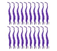 Enforose 20 Pcs Furry Worm, Portable Soft Touch Plush Material Worm, Fuzzy On String Bulk Trick for Cat Party Favors (Purple)