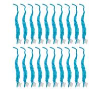 Enforose 20 Pcs Furry Worm, Portable Soft Touch Plush Material Worm, Fuzzy On String Bulk Trick for Cat Party Favors (Light Blue)