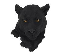 Enforose 3D Simulation Animal Head Statues Wall Mounted Animal Head Sculpture Animal Wall Art Animal Head Wall Figurine for Home Bar (Black Leopard)