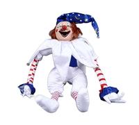 Enforose Halloween Clown Doll Eerie Clown Doll Decoration Hanging Scary Clown Ornament for Horror Themed Activities Professional Accessories