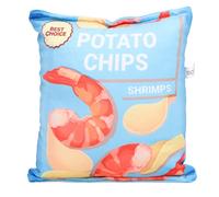 Enforose Potato Chips Plush Dog Toy Built in Rattling Paper Bite Resistant Squeaky Snack Bag Plush Dog Toys with Soft Fabric for Puppy to Keep Them Busy (Fresh Shrimp Blue)