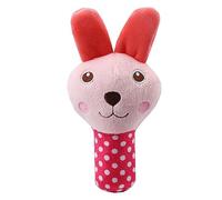 Enforose Rose Red Rabbit Pet Chewing Plush Toy Bite Resistant Pet Teething Toy Soft Interactive Dog Toys with Non Shedding Material for Small and Medium Dogs