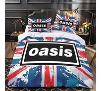 Enfunt-Home Band Oasis Duvet Cover Set Soft Lightweight Microfiber 3 Piece Bedding Set with 2 Pillowcase Kids Quilt Cover Closure Single 135 x 200 cm