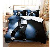 Enfunt-Home Celebrities Michael Jackson Duvet Cover Set Soft Lightweight Microfiber 3 Piece Bedding Set with 2 Pillowcase Kids Quilt Cover Closure Single 135 x 200 cm