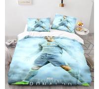 Enfunt-Home Cristiano Ronaldo Duvet Cover Set Soft Lightweight Microfiber 3 Piece Bedding Set with 2 Pillowcase Kids Quilt Cover Closure Double 200 x 200 cm