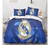 Enfunt-Home Double Duvet Cover Set Soft Polyester 3 Piece Football Club Bedding Set with 2 Pillowcase, Kids Quilt Cover - 200 x 200 cm