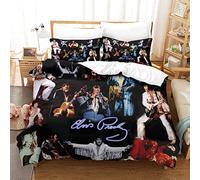 Enfunt-Home Elvis Presley Duvet Cover Set Soft Lightweight Microfiber 3 Piece Bedding Set with 2 Pillowcase Kids Quilt Cover Closure Single 135 x 200 cm