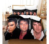 Enfunt-Home Elvis Presley Duvet Cover Set Soft Lightweight Microfiber 3 Piece Bedding Set with 2 Pillowcase Kids Quilt Cover Closure Single 135 x 200 cm