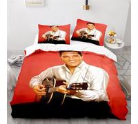 Enfunt-Home Elvis Presley Duvet Cover Set Soft Lightweight Microfiber 3 Piece Bedding Set with 2 Pillowcase Kids Quilt Cover Closure Single 135 x 200 cm