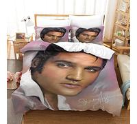 Enfunt-Home Elvis Presley Duvet Cover Set Soft Lightweight Microfiber 3 Piece Bedding Set with 2 Pillowcase Kids Quilt Cover Closure Single 135 x 200 cm