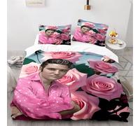 Enfunt-Home Elvis Presley Duvet Cover Set Soft Lightweight Microfiber 3 Piece Bedding Set with 2 Pillowcase Kids Quilt Cover Closure Single 135 x 200 cm
