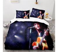 Enfunt-Home Elvis Presley Duvet Cover Set Soft Lightweight Microfiber 3 Piece Bedding Set with 2 Pillowcase Kids Quilt Cover Closure Single 135 x 200 cm