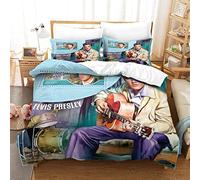 Enfunt-Home Elvis Presley Duvet Cover Set Soft Lightweight Microfiber 3 Piece Bedding Set with 2 Pillowcase Kids Quilt Cover Closure Double 200 x 200 cm